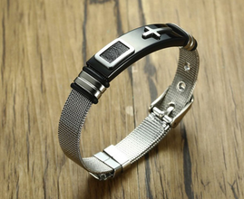 Stainless Steel Cross Bracelet for men