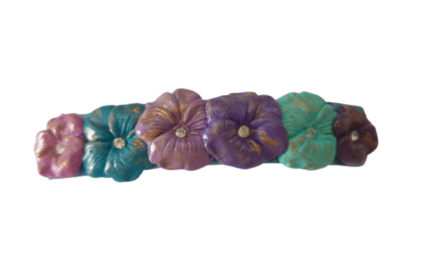 Polymer Clay Spring Flowers Barrette