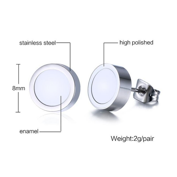 Stainless Steel Men Stud Earrings